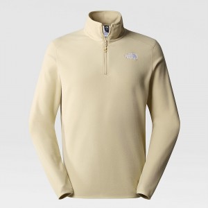 The North Face 100 Glacier 1/4 Zip Fleece Gravel | PXGZIB-691