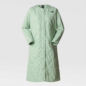 The North Face Ampato Καπιτονέ Long Jacket Misty Sage | MARKPC-579