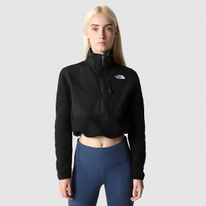 The North Face Cropped Denali Fleece Jacket μαυρα | MUEXFT-137
