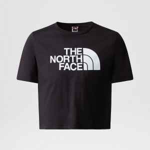 The North Face Cropped Easy T-Shirt μαυρα | OWCTLJ-058