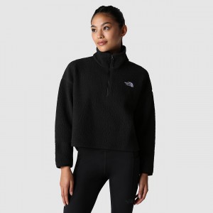 The North Face Cropped High Pile Fleece μαυρα | GHFSOM-432
