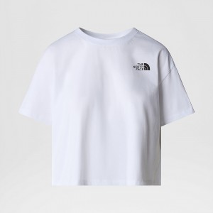 The North Face Cropped Simple Dome T-Shirt ασπρα | GSTMKU-216