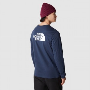 The North Face Easy Long-Sleeve T-Shirt σκουρο μπλε | NREDIP-501