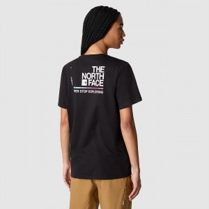 The North Face Foundation σταμπεσ T-Shirt μαυρα ασπρα | XRNSGY-163