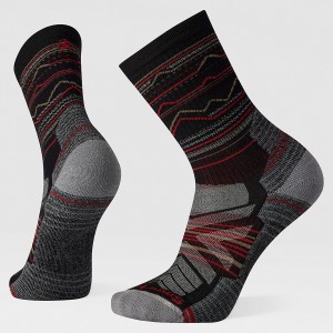 The North Face Hike Light Cushion Mountain Range Pattern Crew Socks μαυρα | UEYKSD-409