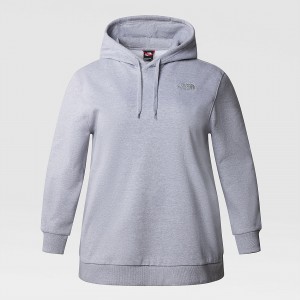 The North Face Plus Size Oversized Essential Hoodie ανοιχτο γκρι | MUTJWZ-958