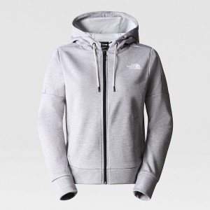 The North Face Reaxion Fleece Full-Zip Hoodie ανοιχτο γκρι | HUZQBA-280