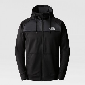 The North Face Reaxion Fleece Full-Zip Hoodie μαυρα γκρι | DLXRQV-904