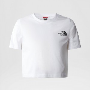The North Face Simple Dome Cropped T-Shirt ασπρα | IURPZL-682
