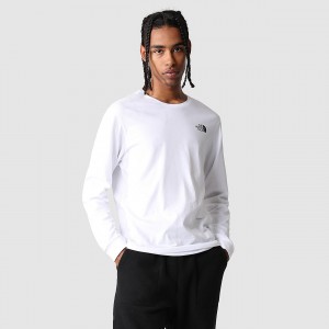 The North Face Simple Dome Long-Sleeve T-Shirt ασπρα | GEBMWD-239