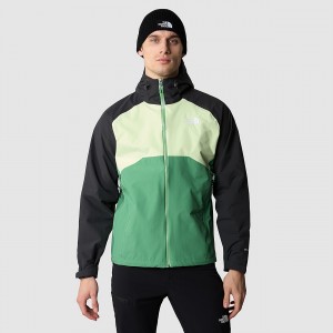 The North Face Stratos Κουκουλοφόρος Jacket βαθυ πρασινο κρέμα γκρι | EUVZXM-358