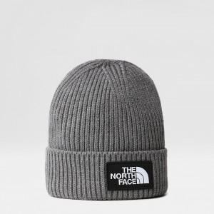 The North Face TNF Box Logo Cuff Beanie γκρι | VHIWXB-378