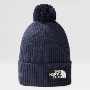 The North Face TNF Logo Box Pom Beanie σκουρο μπλε | MIVYSE-096