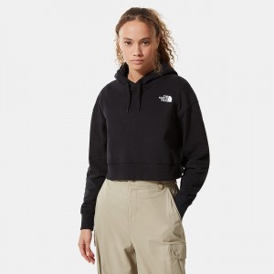 The North Face Trend Cropped Fleece Hoodie μαυρα | AVXDKN-024