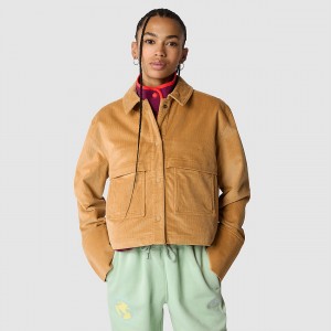 The North Face Utility Cord Shacket Almond Butter | OPUKVF-043