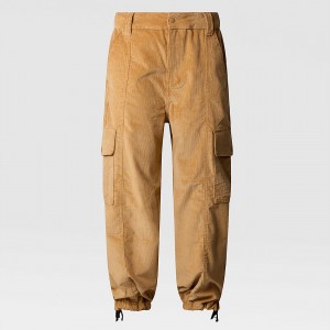 The North Face Utility Cord Trousers Almond Butter | JCFXOQ-489